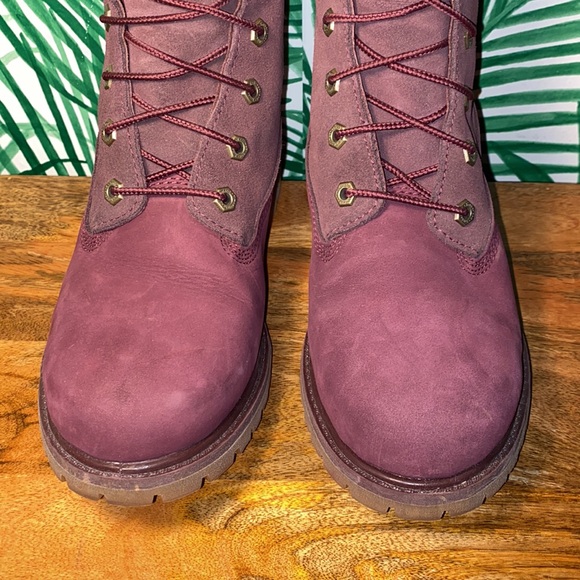 Timberland Jayne Burgundy Suede Primaloft Boots Women’s 8.5 - Picture 3 of 13